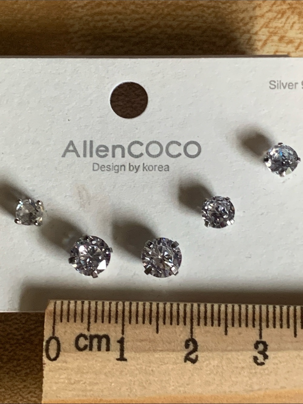 AllenCOCO Silver Cubic Zirconia Stud Pierced  Earring Set - Clear - Picture 6 of 6
